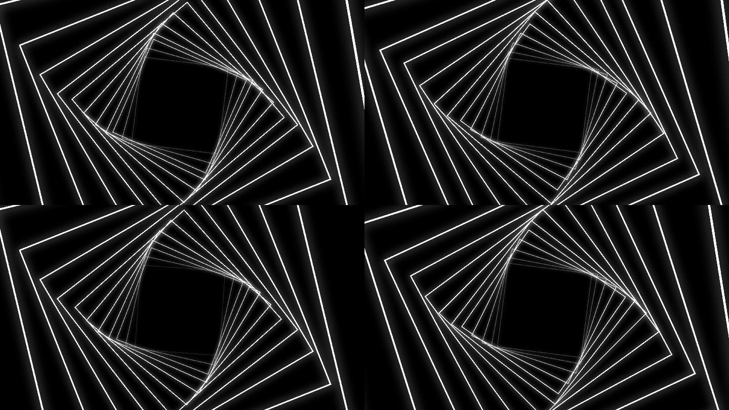 黑白线条旋转穿梭(循环)