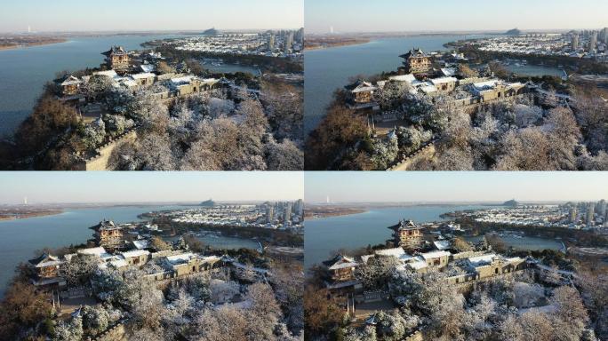 北固山雪景4K航拍