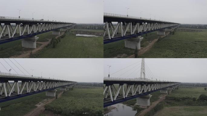 4K-原素材-新郑黄河大桥航拍