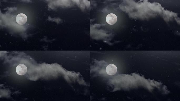 乌云遮月明月月亮月光夜黑风高半
