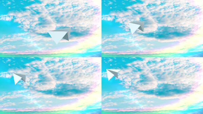 天空上的纸飞机