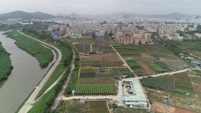 城中村航拍景郊外航拍景