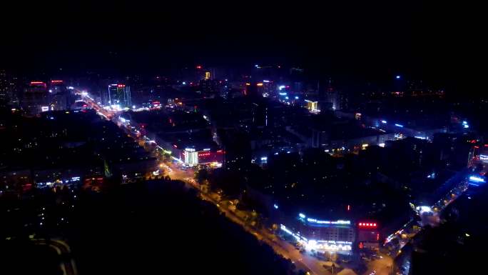 岳阳平江航拍4k夜景