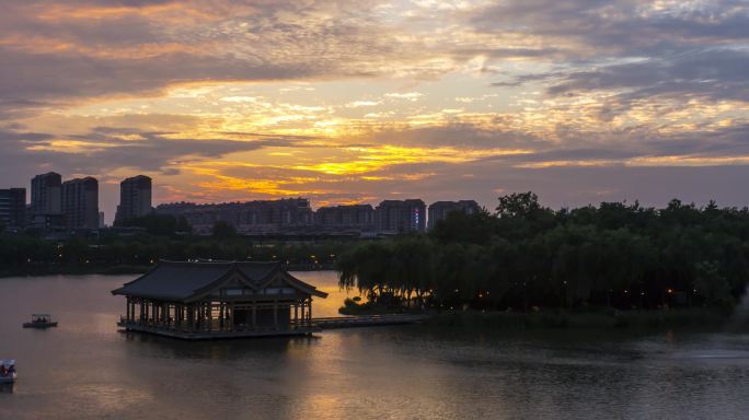 西安曲江池南湖延时