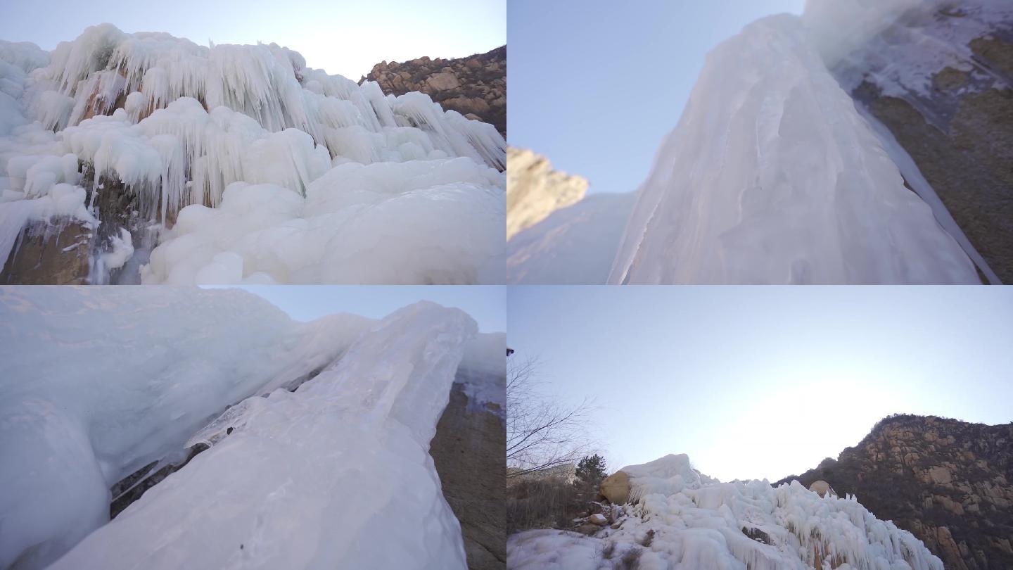 冬季景区冰瀑景观索尼a7m3原始素材