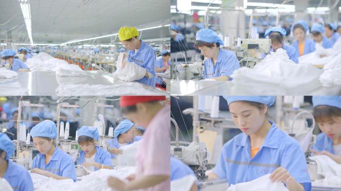 纺织业工人加工