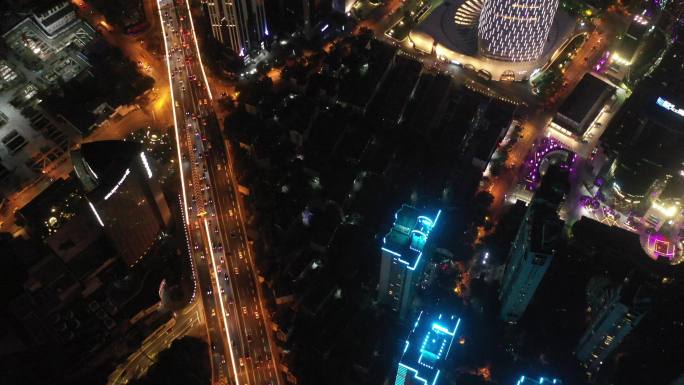 4K原素材-航拍上海延安高架路到虹桥机场