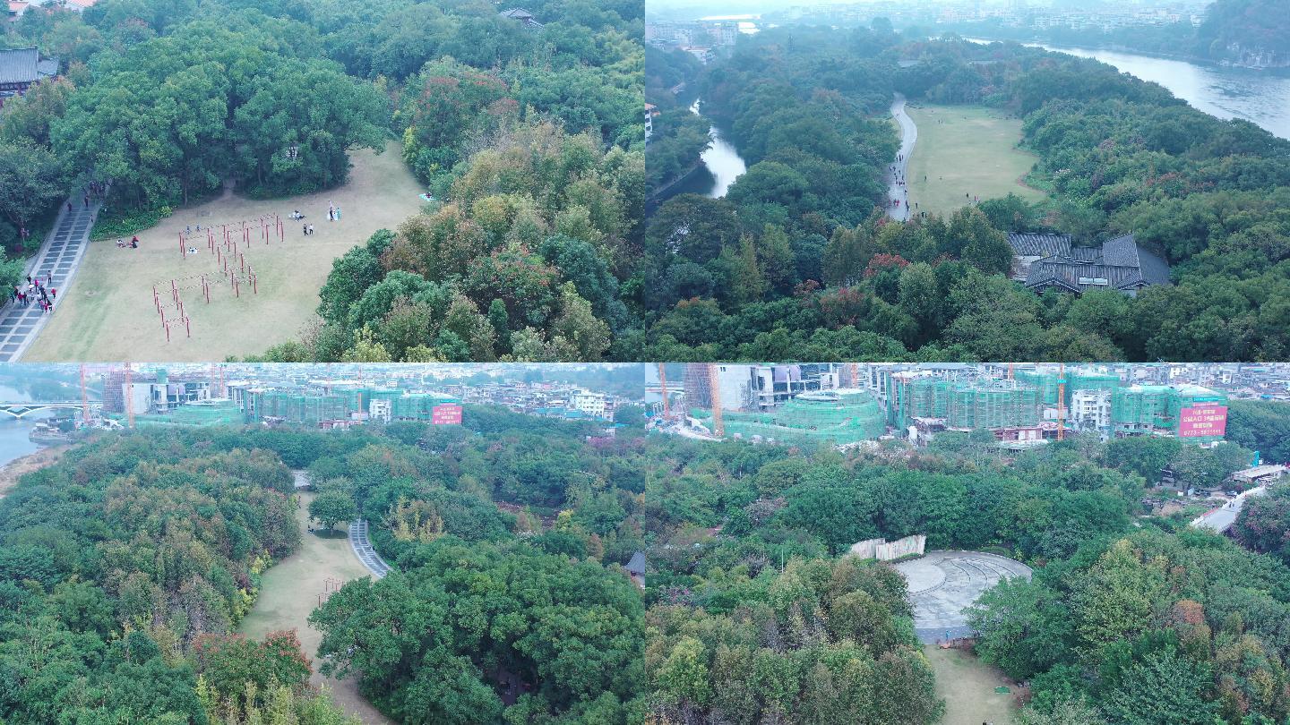 航拍桂林訾洲公园9个镜头