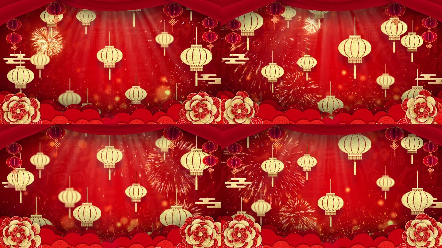 春节序曲大红灯笼背景