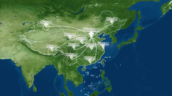 【原创】4K石家庄简洁地图辐射全国全世界