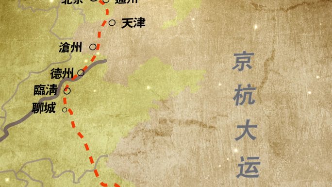 京杭大运河地图高清视频素材