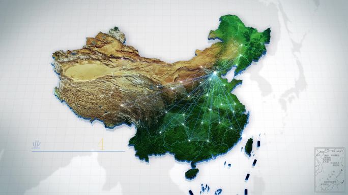科技简洁中国地图辐射覆盖全国地球