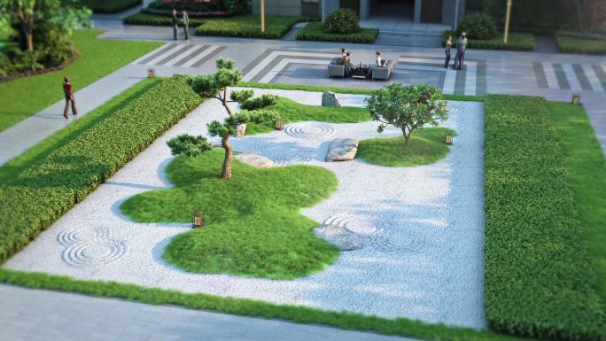 三维建筑漫游动画地产小区花园景观