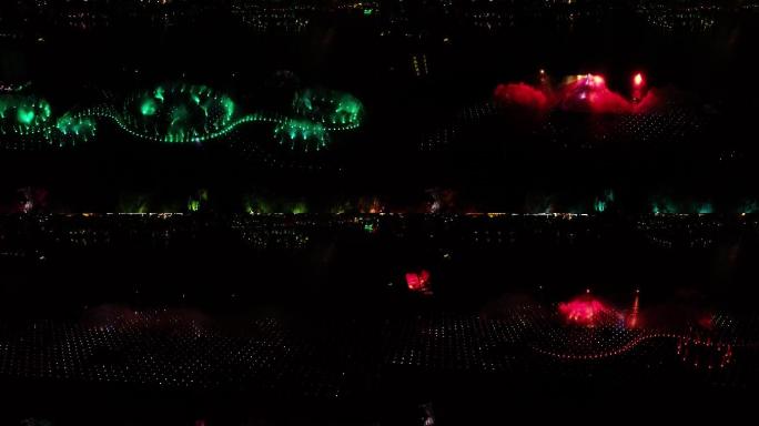 4K-原素材-济南明湖秀夜景航拍