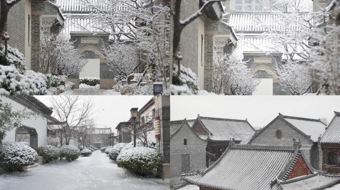 中式小院雪景