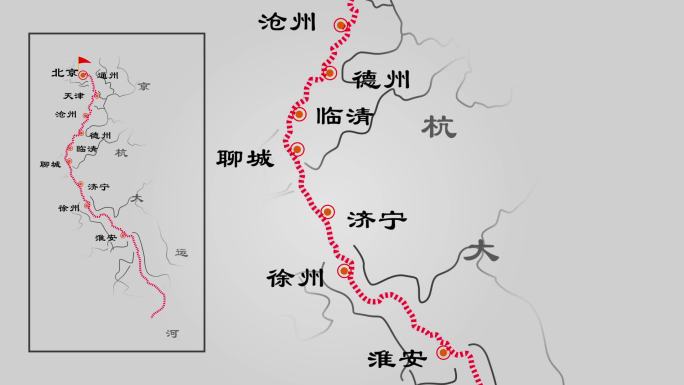 京杭大运河沿线地图高清素材--1