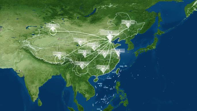 【原创】4K天津简洁地图辐射全国全世界