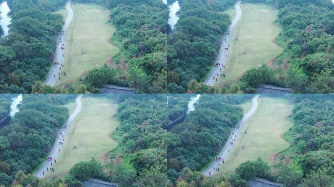 航拍桂林訾洲公园著名景区景点4k最新
