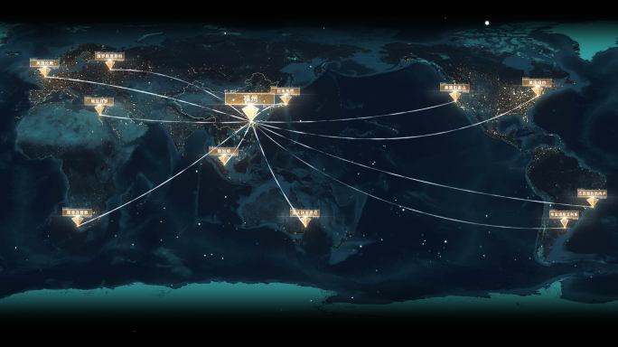 【原创】4K福州金色地图辐射全国全世界