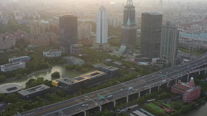 4K原素材-航拍上海浦东金桥城市副中心
