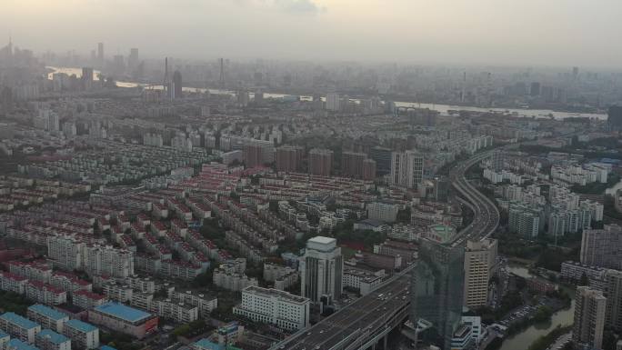 4K原素材-航拍上海浦东中环高架路