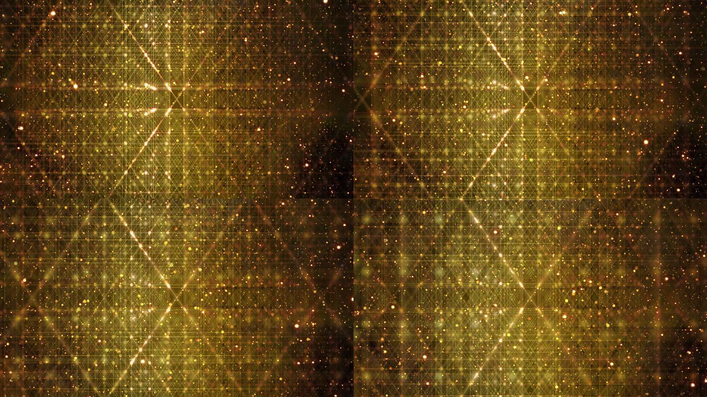 金色粒子线条视频背景4KAE模板