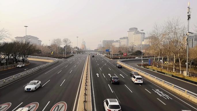 北京长安街立交桥车流延时摄影