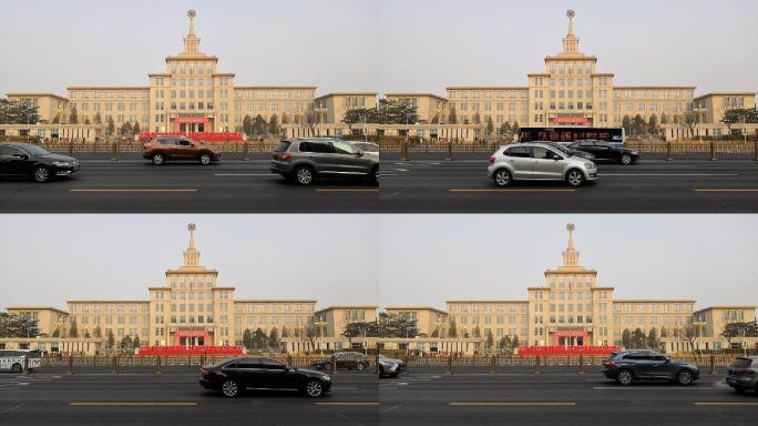 北京长安街军博交通车流实拍摄影