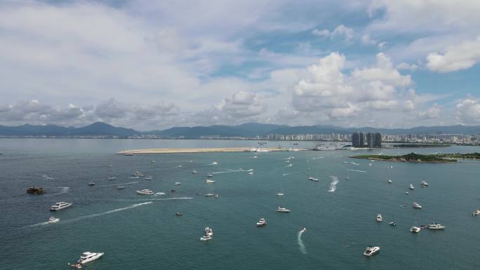 海南三亚半山半岛帆船港高清航拍