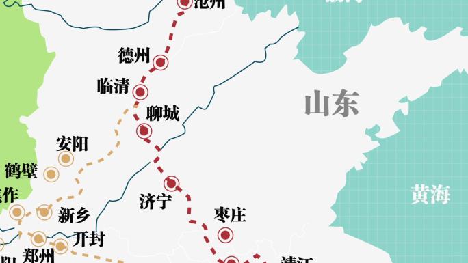 京杭大运河沿线地图高清素材2
