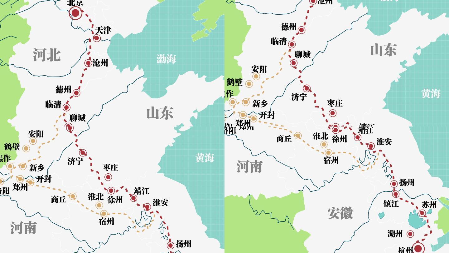 京杭大运河沿线地图高清素材2