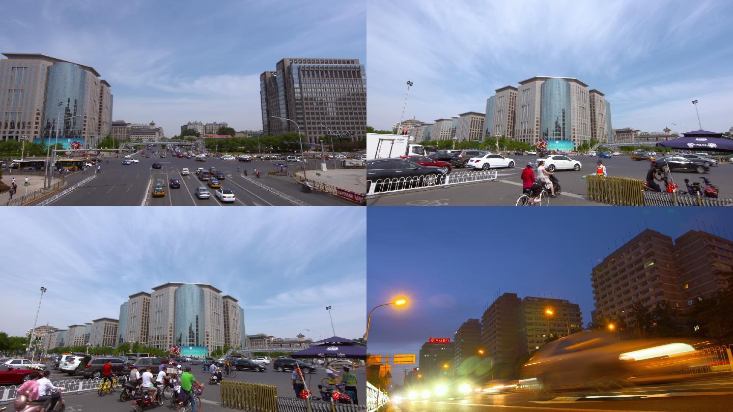 北京东单路口车流延时摄影
