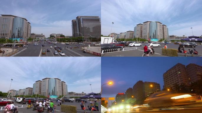 北京东单路口车流延时摄影