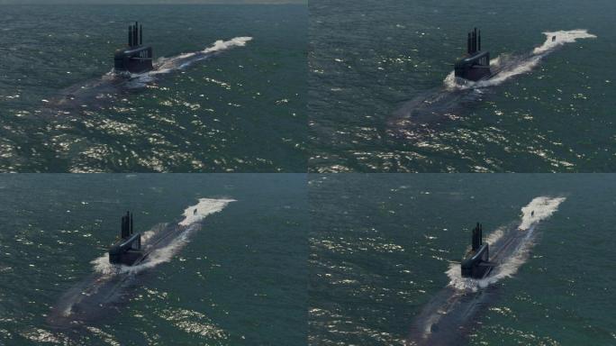 中国核潜艇海面航行