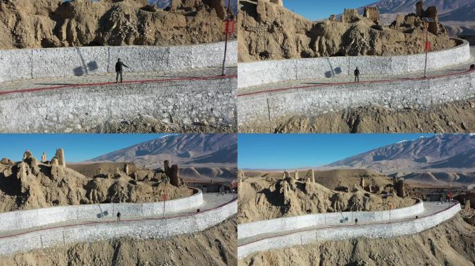 西藏阿里普兰古宫贤柏林寺航拍原视频
