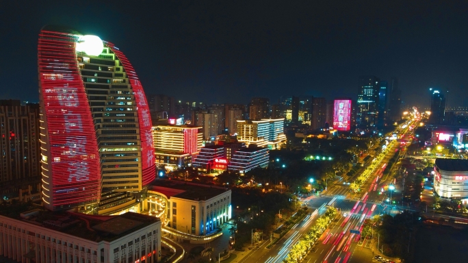 海南海口国兴大道夜景