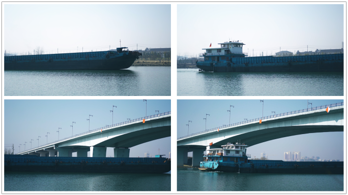 湘江河上货轮船驶过
