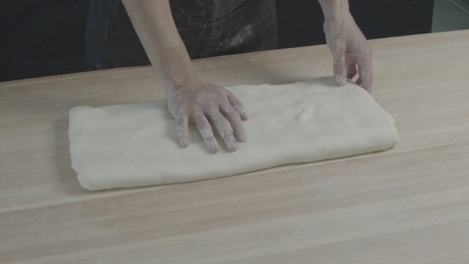 粉面团高速拍摄做包子做馒头面食log素材