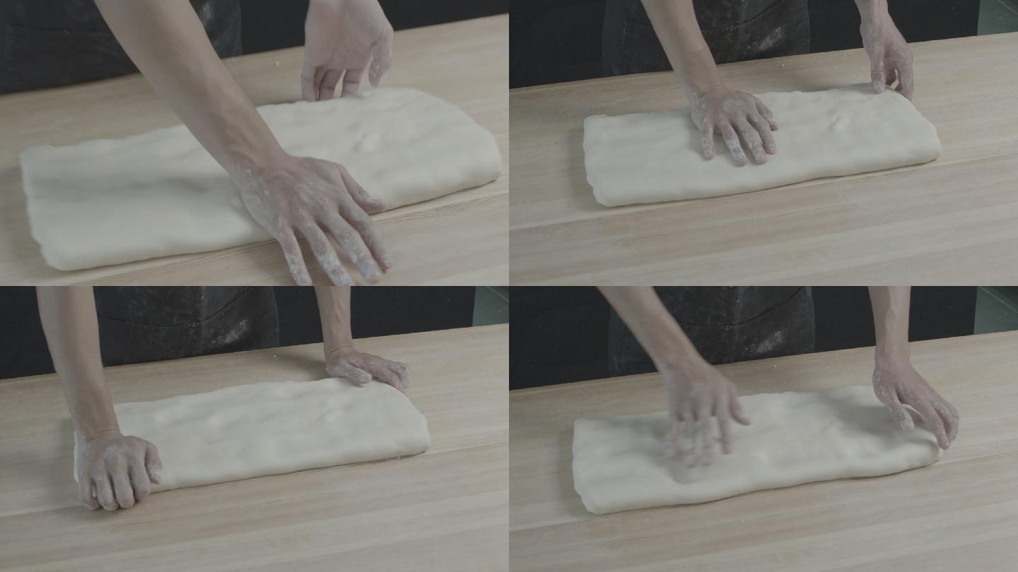 粉面团高速拍摄做包子做馒头面食log素材