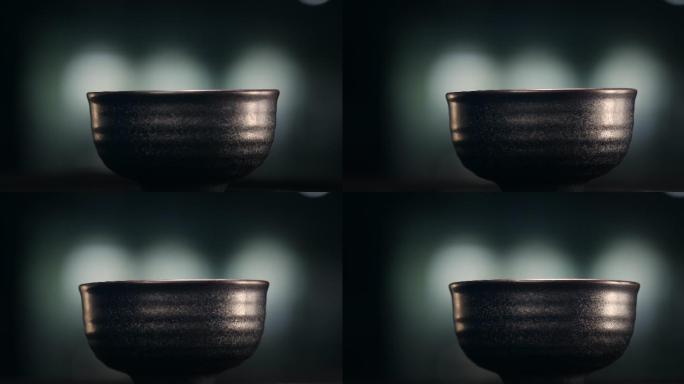 天目瓷黑釉茶盏光影传统手工贡品