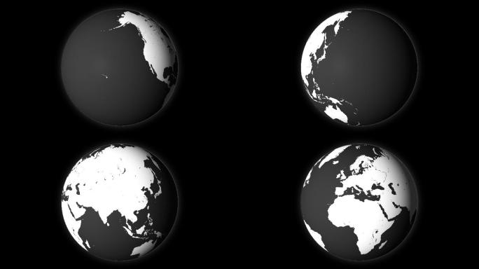黑白旋转地球