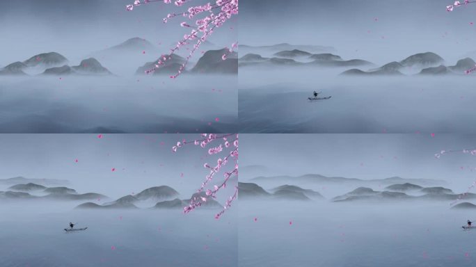 中国风水墨山水画视频