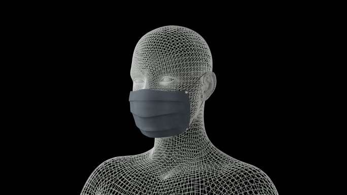 【4K】虚拟三维模型医疗人体网格旋转动画