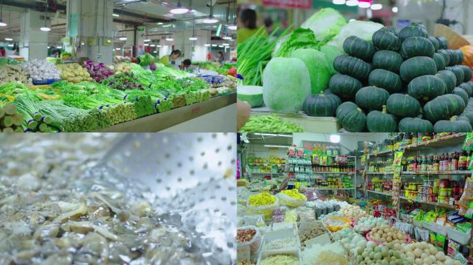 4K菜场便民市场蔬菜水果海鲜