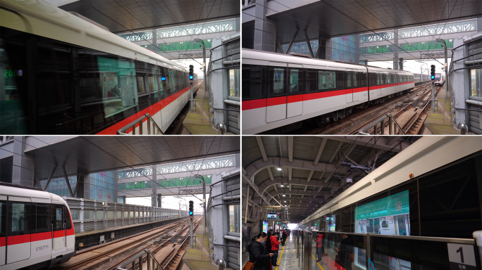 4K杭州地铁进站出站实拍