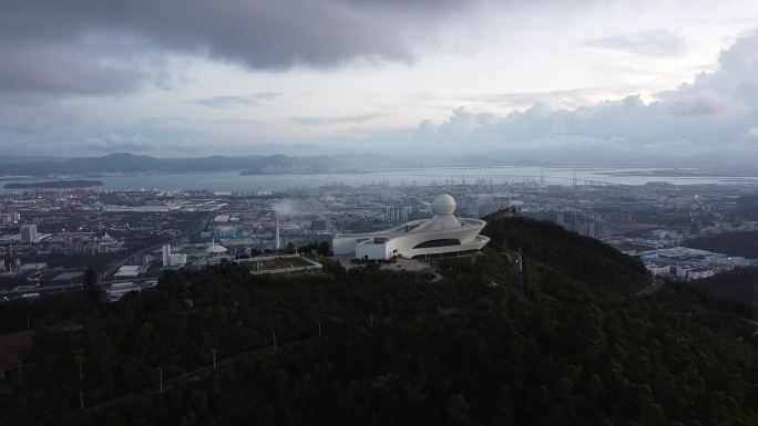 航拍山景山林夕阳山顶云层气象