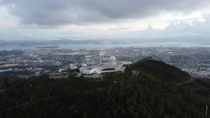 航拍山景山林夕阳山顶云层气象