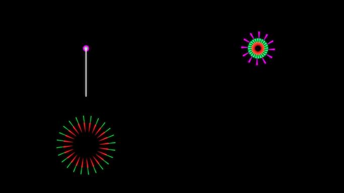 节日绽放线条烟花视频带通道