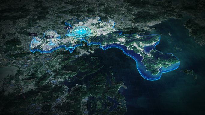 【深圳龙岗地图】3d地貌连线三维地图