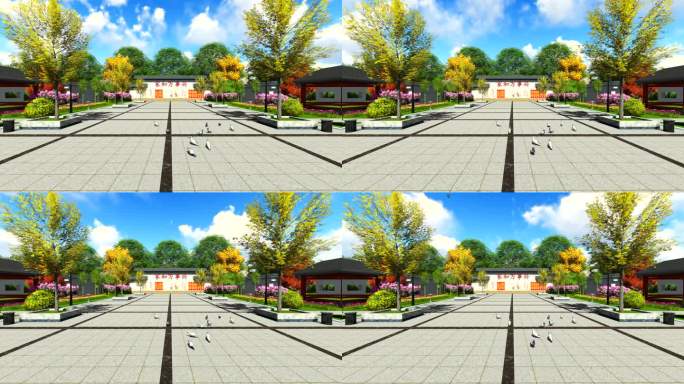 新农村现代小区广场背景动画2